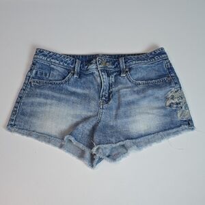 Buckle Black - Women's Embroidered Denim Shorts 100% Cotton
